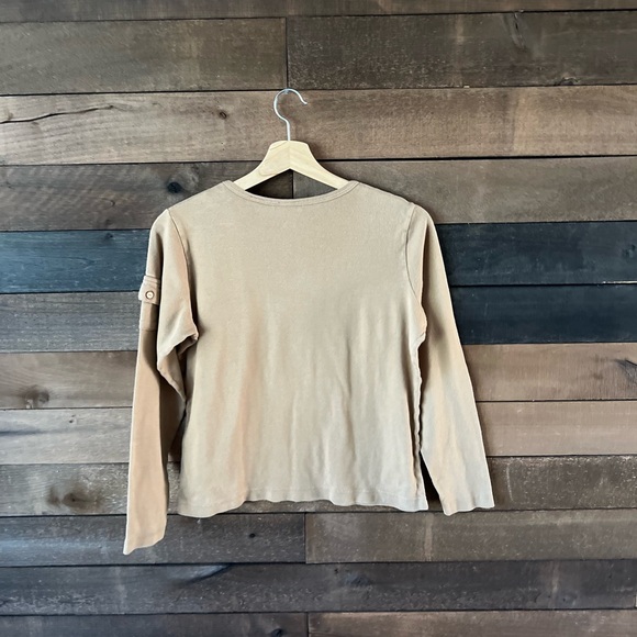 Vintage Riveted by Lee Tan Cotton Long Sleeve Tee Roll Tab Sleeve Small - Picture 10 of 11